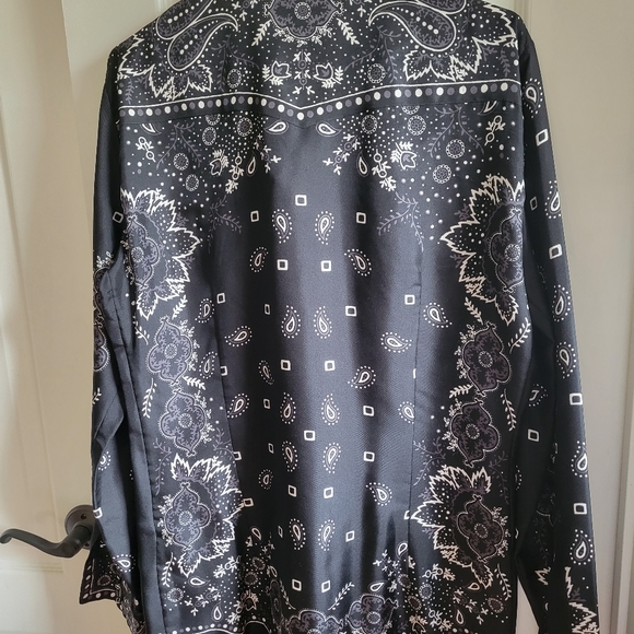 DSQUARED2 RARE BANDANA PRINT BLACK DRESS SHIRT L - Picture 3 of 8